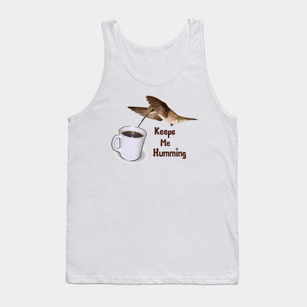 Funny Coffee Hummingbird Quote Tank Top by julyperson